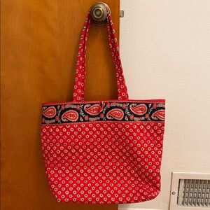 Vera Bradley Red Paisley Tote Bag